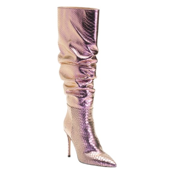 BEAUTIISOLES Made In Italy Leather Pam Slouch High Shaft Boots - Picture 1 of 3